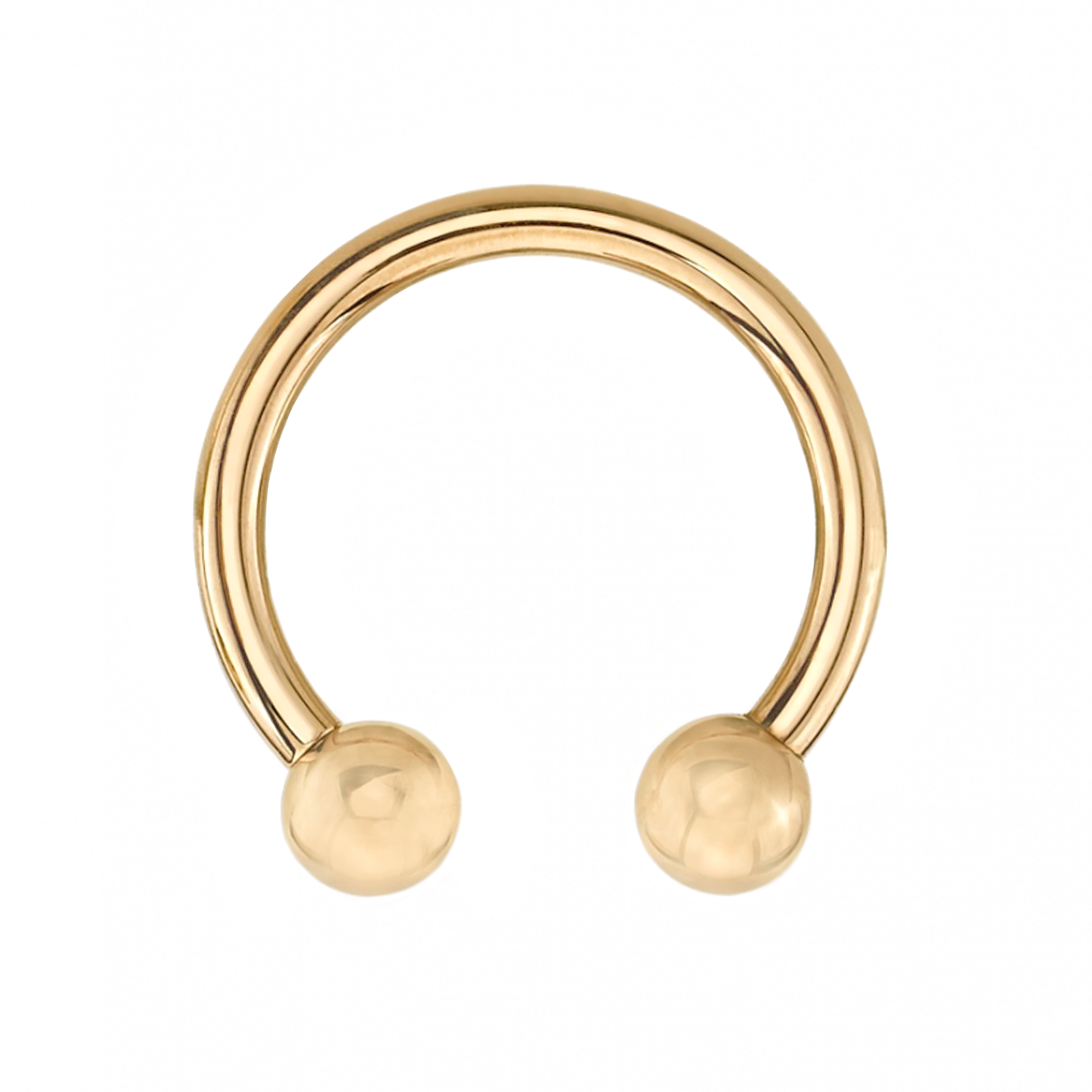 14k Circular Barbell with 2.5mm Beads
