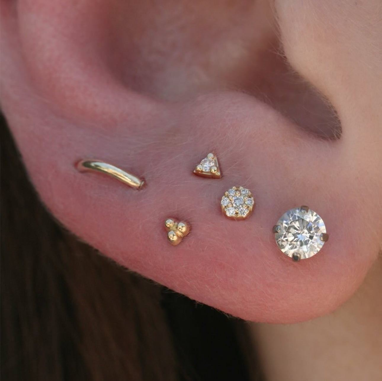 Pavé Hex Disc Threadless End