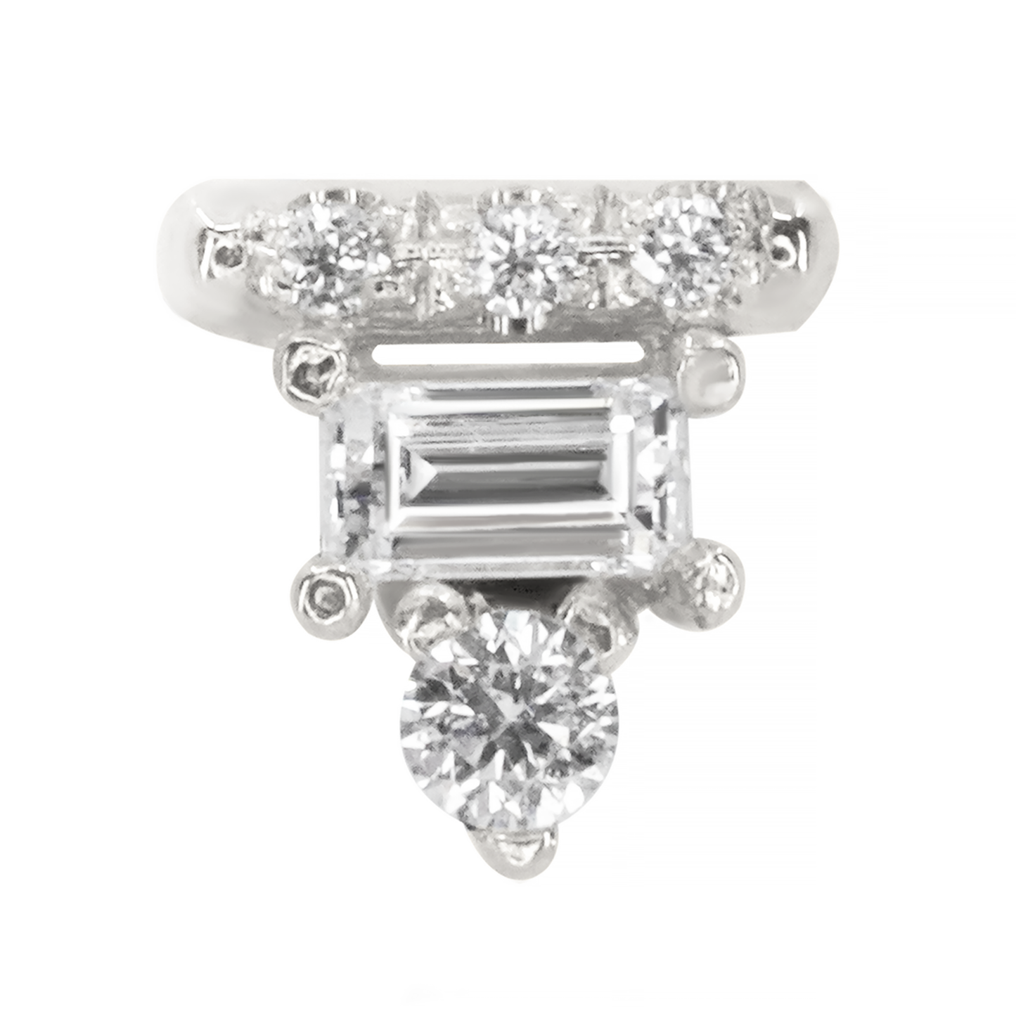 Diamond Baguette Bar Threaded End