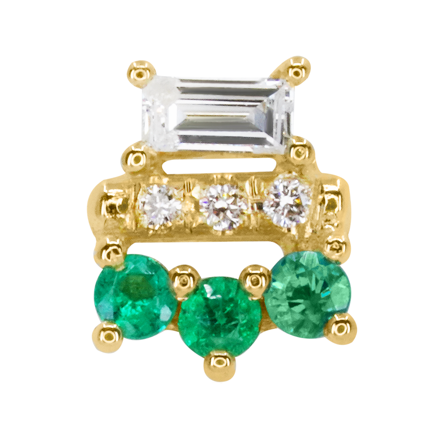 Baguette Emerald Lace Threaded End