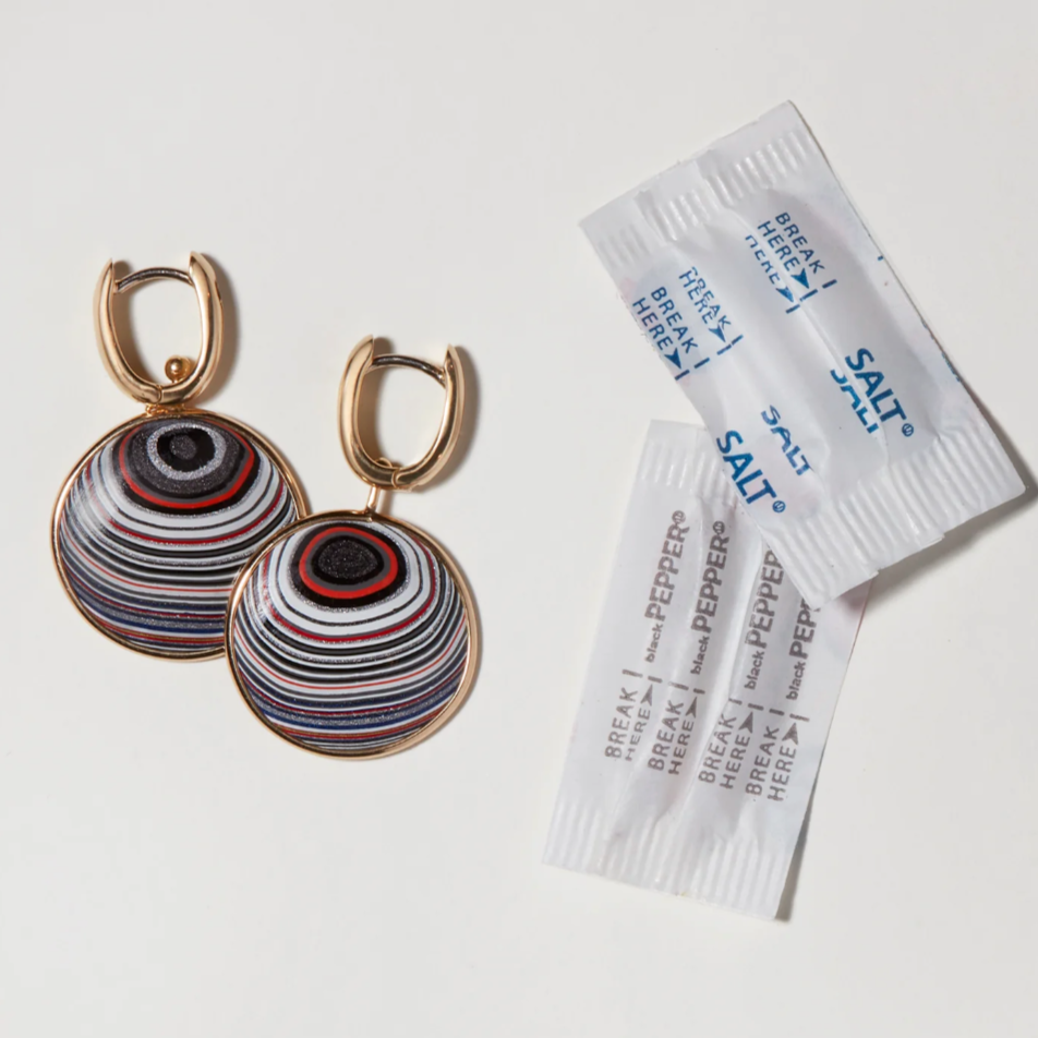 Fordite Mini Disc Earrings