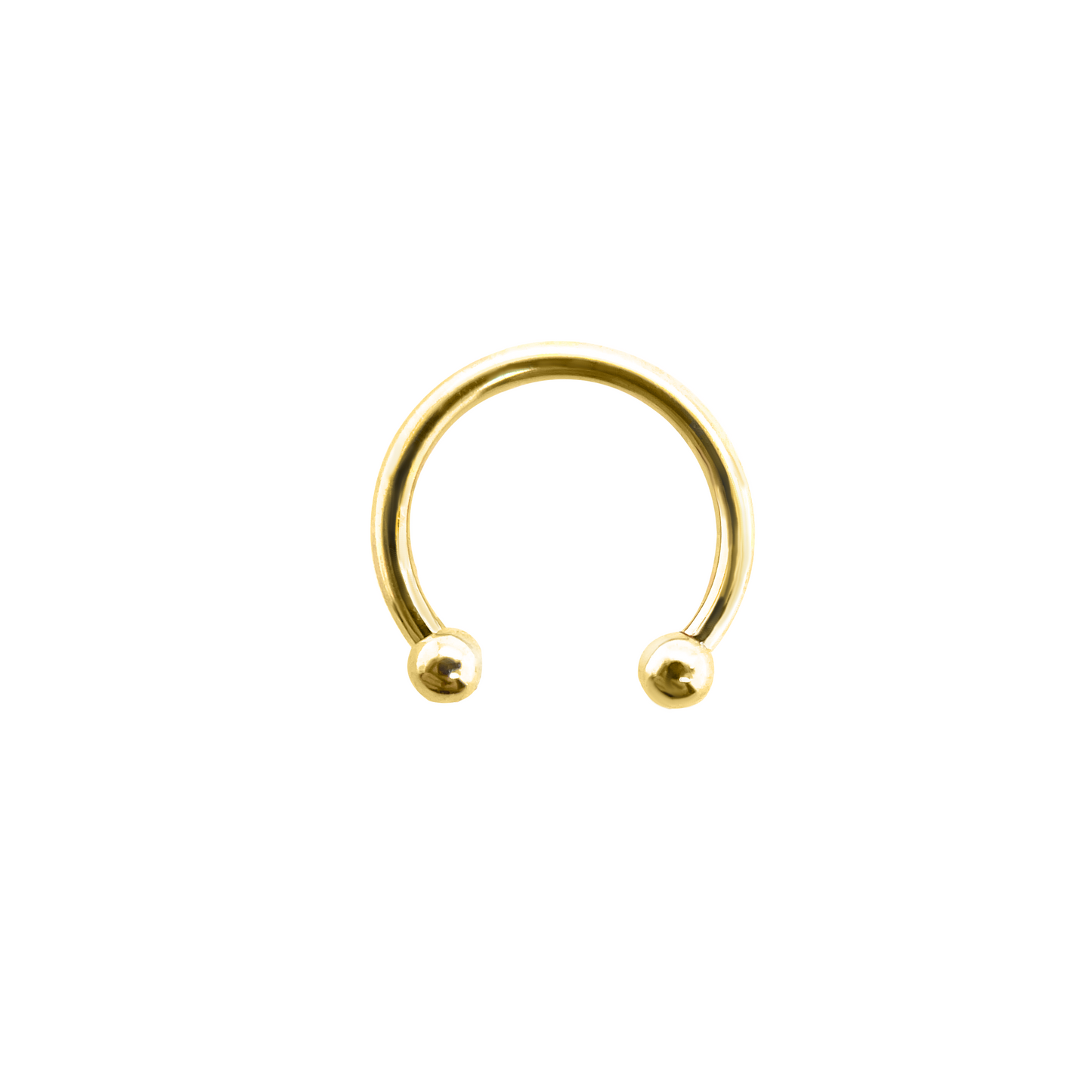 14k Circular Barbell with 2.5mm Beads