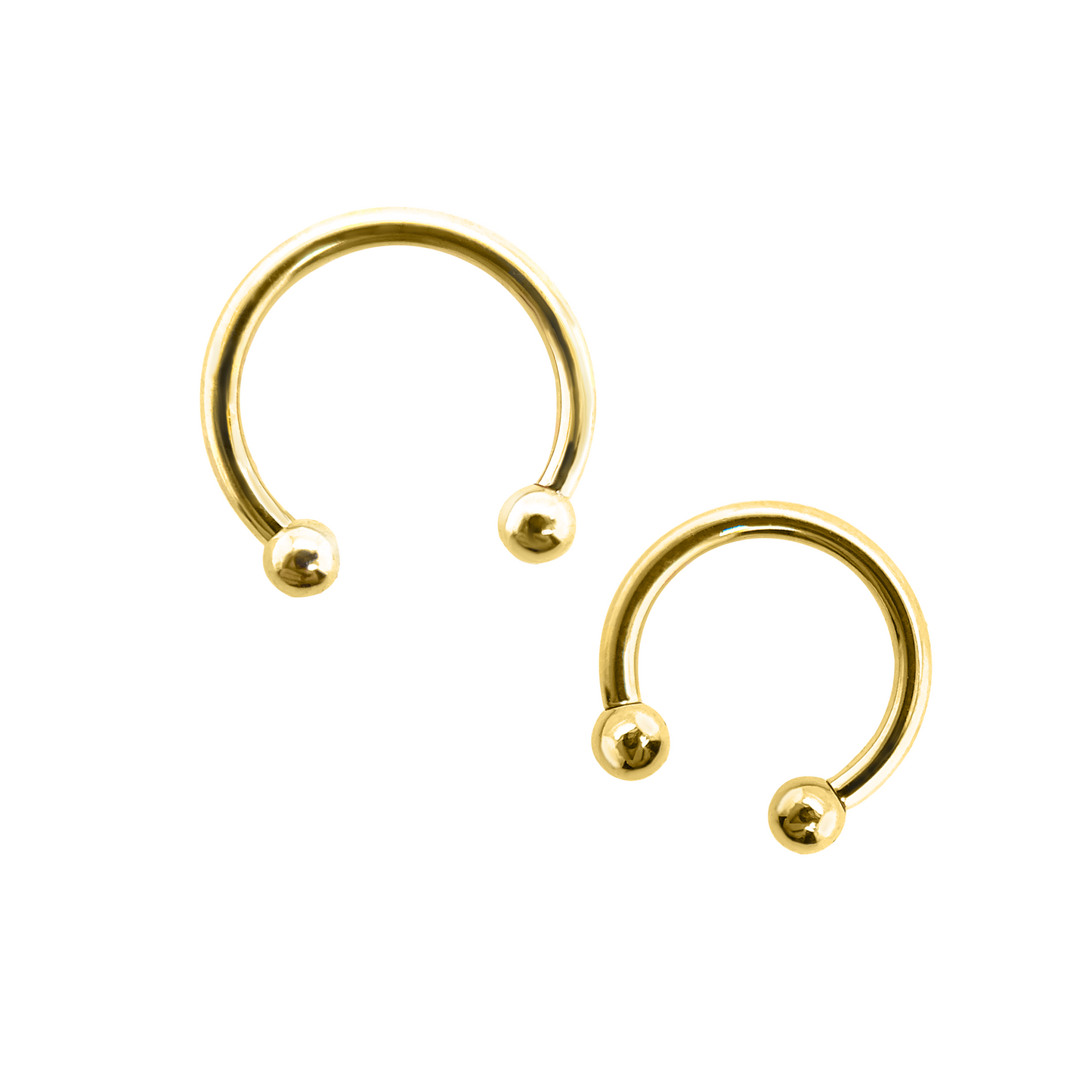 14k Circular Barbell with 2.5mm Beads