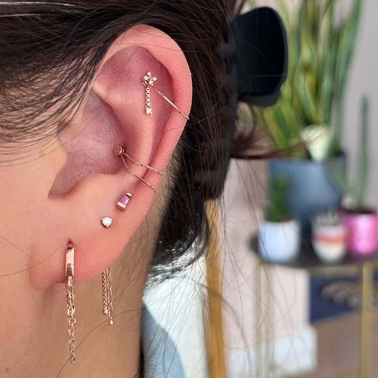 3mm Hammered Disc Threadless End