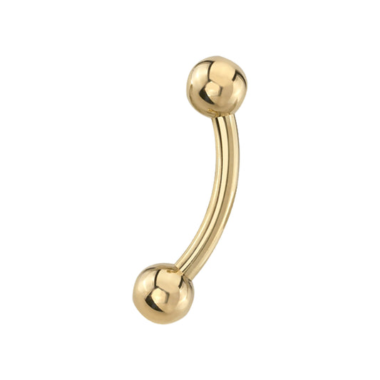 Threadless Curved Barbell with 3mm Beads