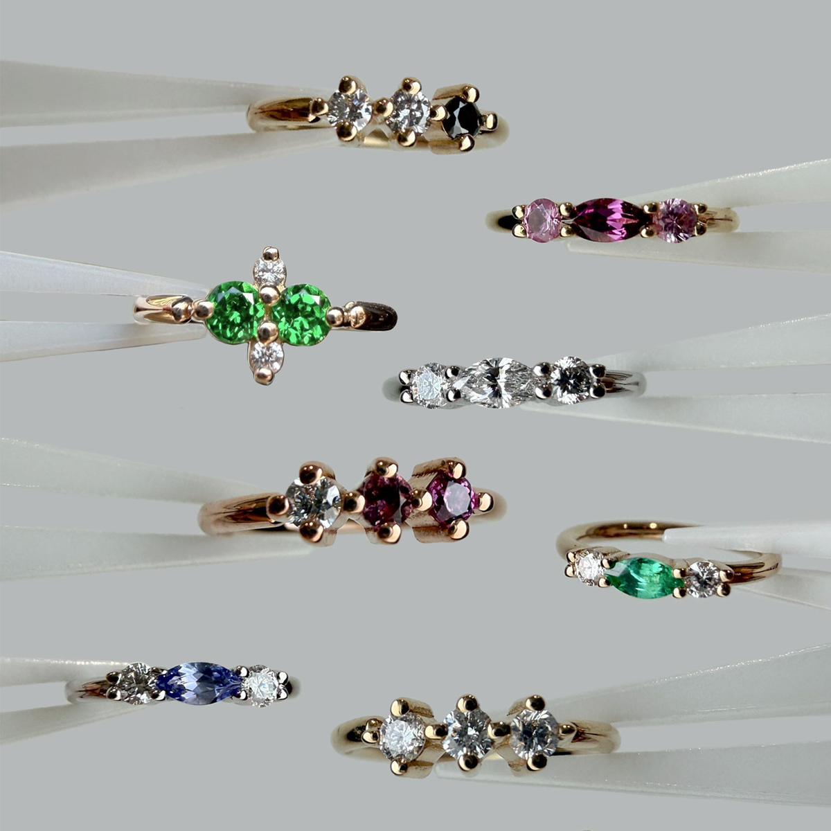 Kai Seam Ring with Gemstones