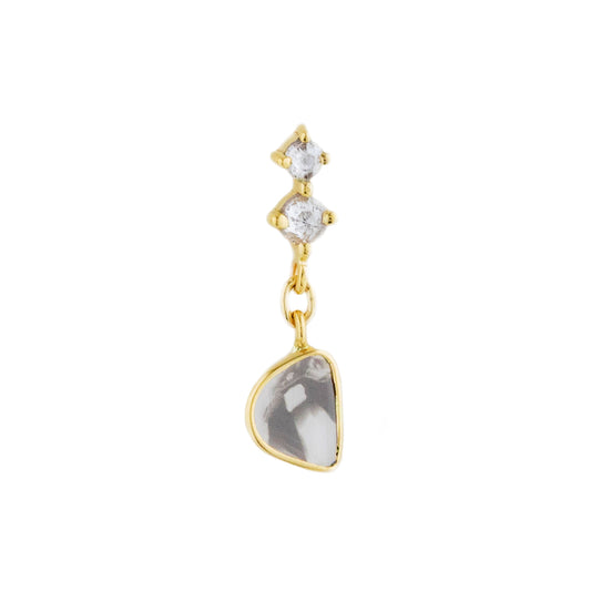 Dangling Diamond Slice Earring