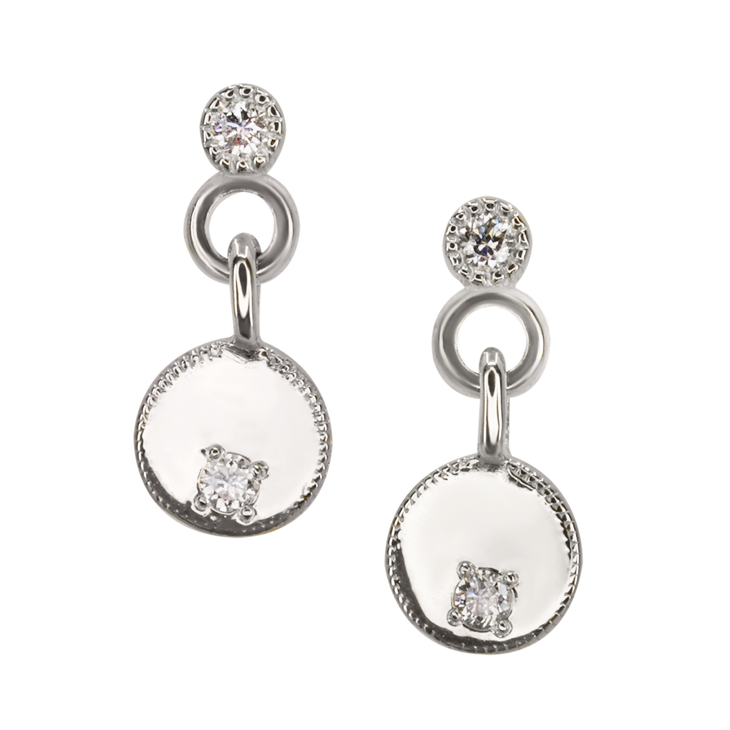 Diamond Mirror Dangle Earrings