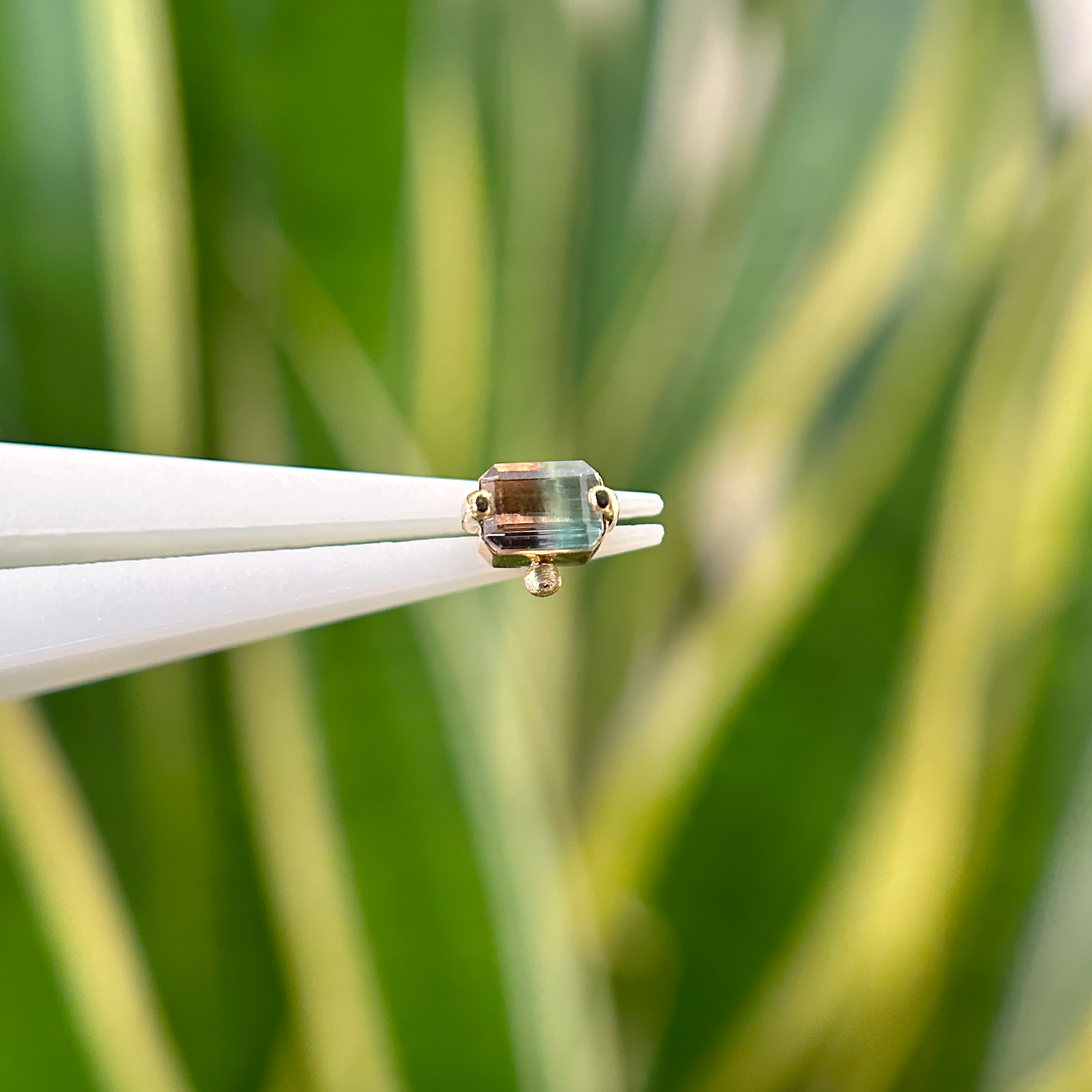 Watermelon Tourmaline Threaded End with One Bead