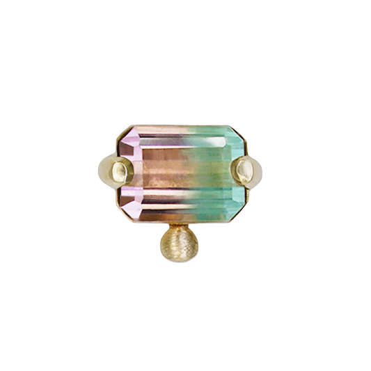 Watermelon Tourmaline Threaded End with One Bead