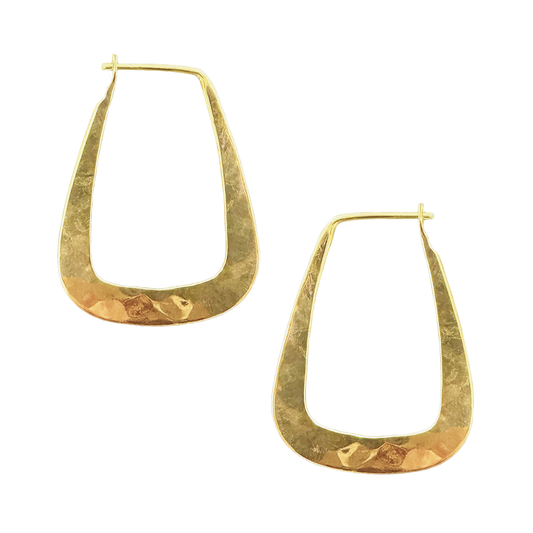 Hammered Prism Hoop Earrings