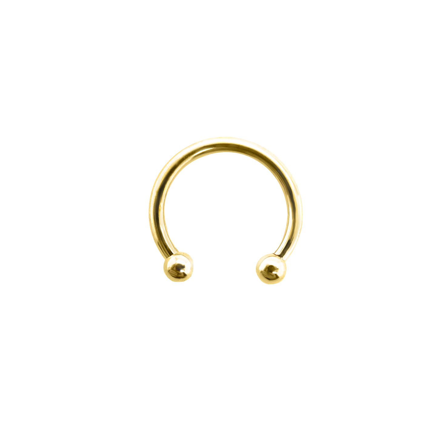 Yellow Gold Circular Barbell with 2.5mm Beads